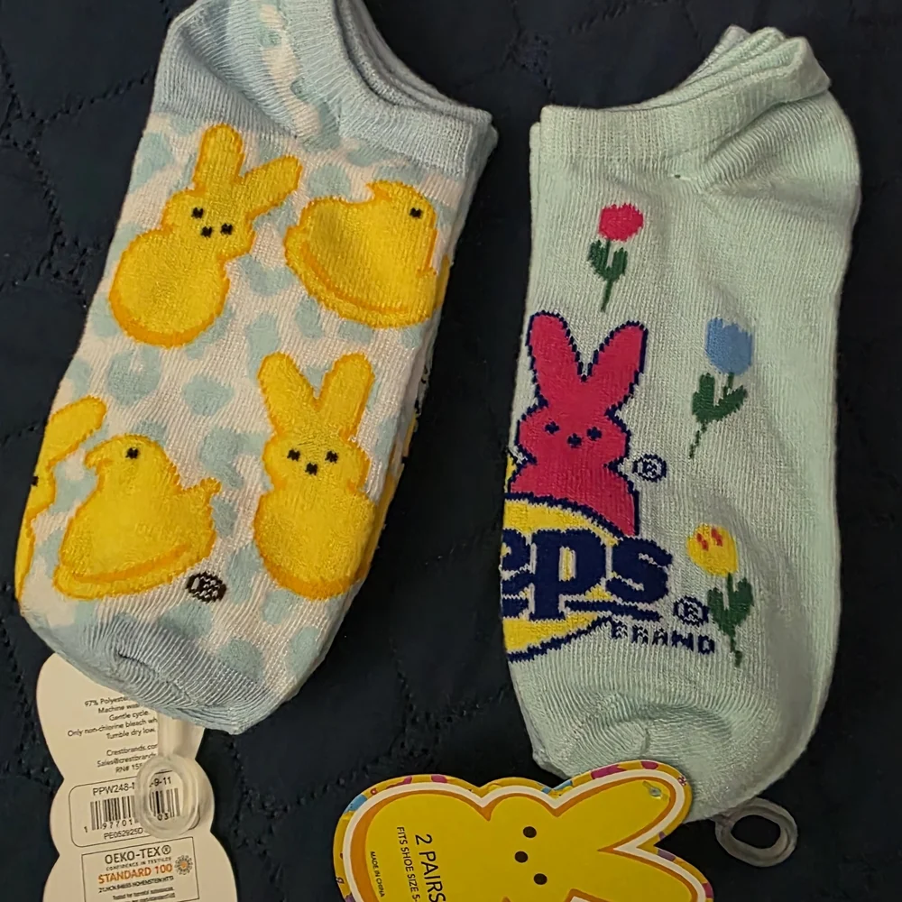 Peeps Bunny‎ No-Show Socks